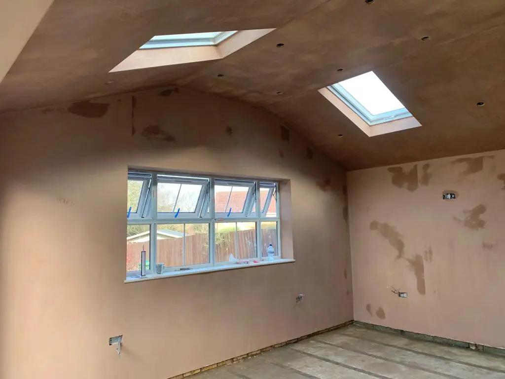 Plastering job in progress